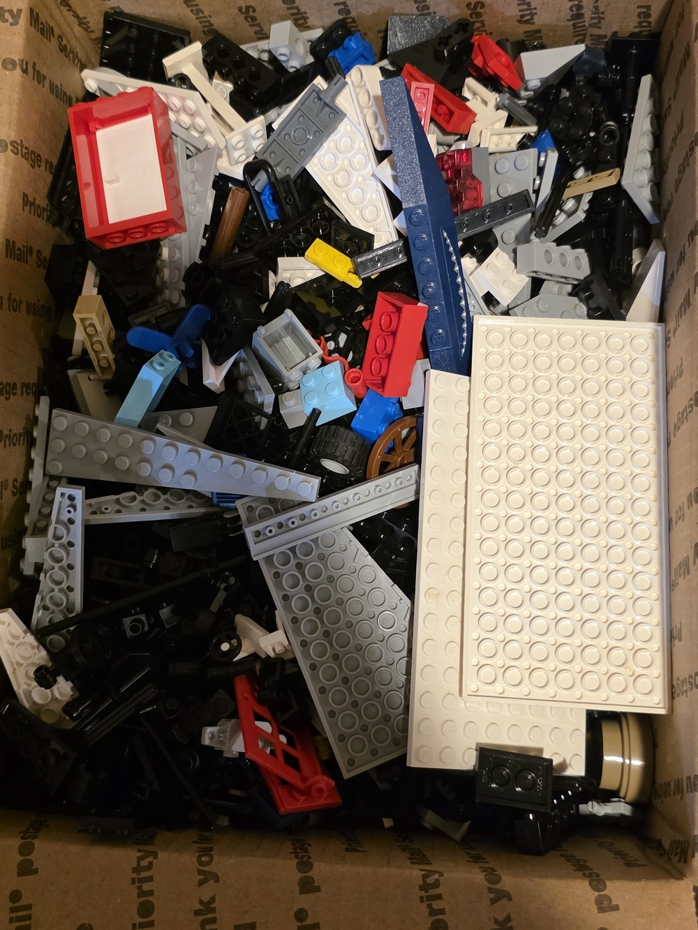 LEGO-Compatible Mixed Bricks Assortment - Black, White, Red, Blue